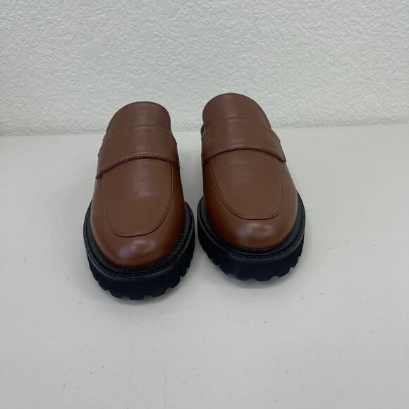 Aerosoles Reba Tan Faux Leather Lug Sole Slip On Comfort Mules Shoes Womens 6 M - Picture 2 of 7